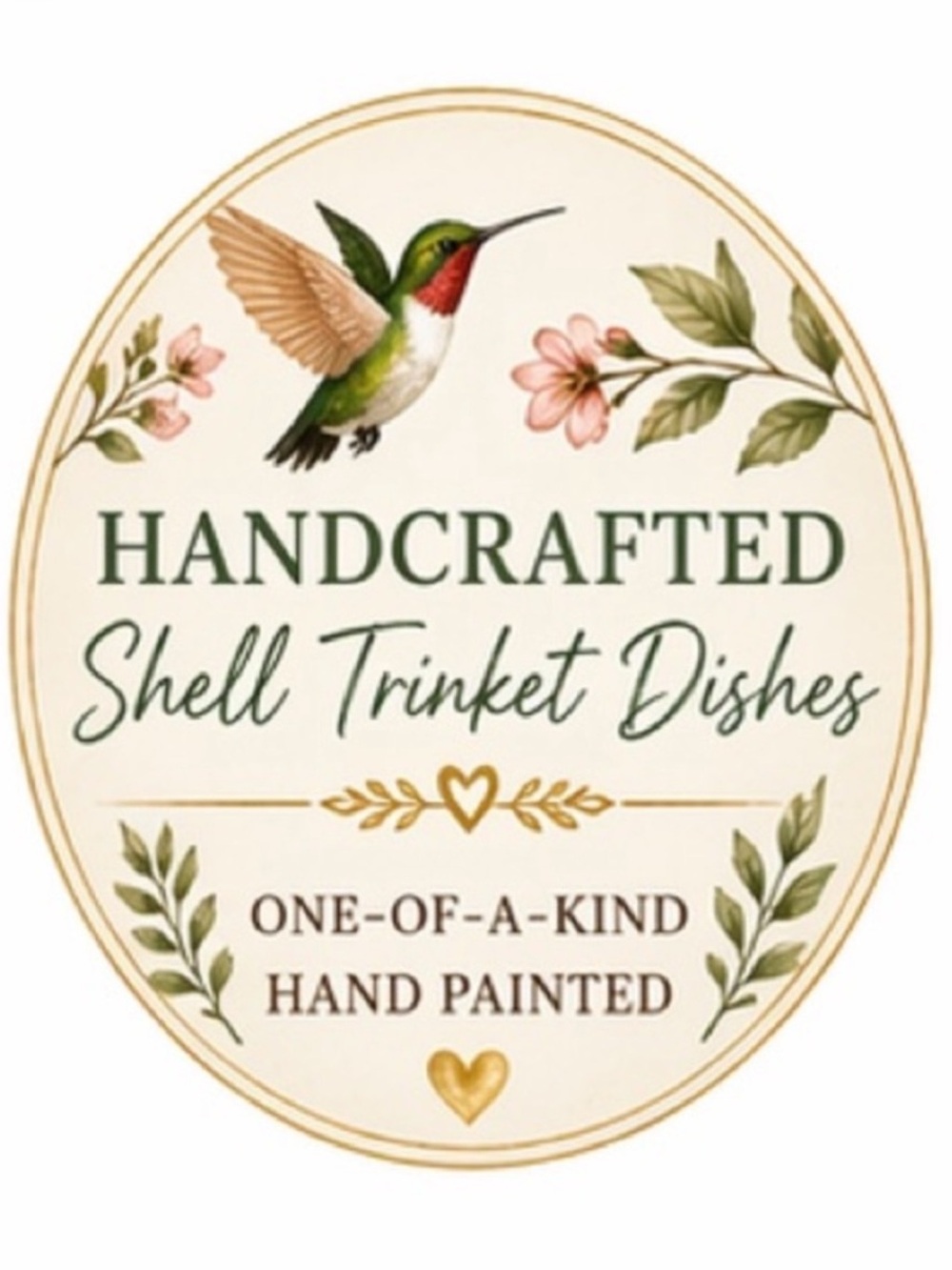 Handcrafted Shell Trinket Dish - Hand Painted Decoupage